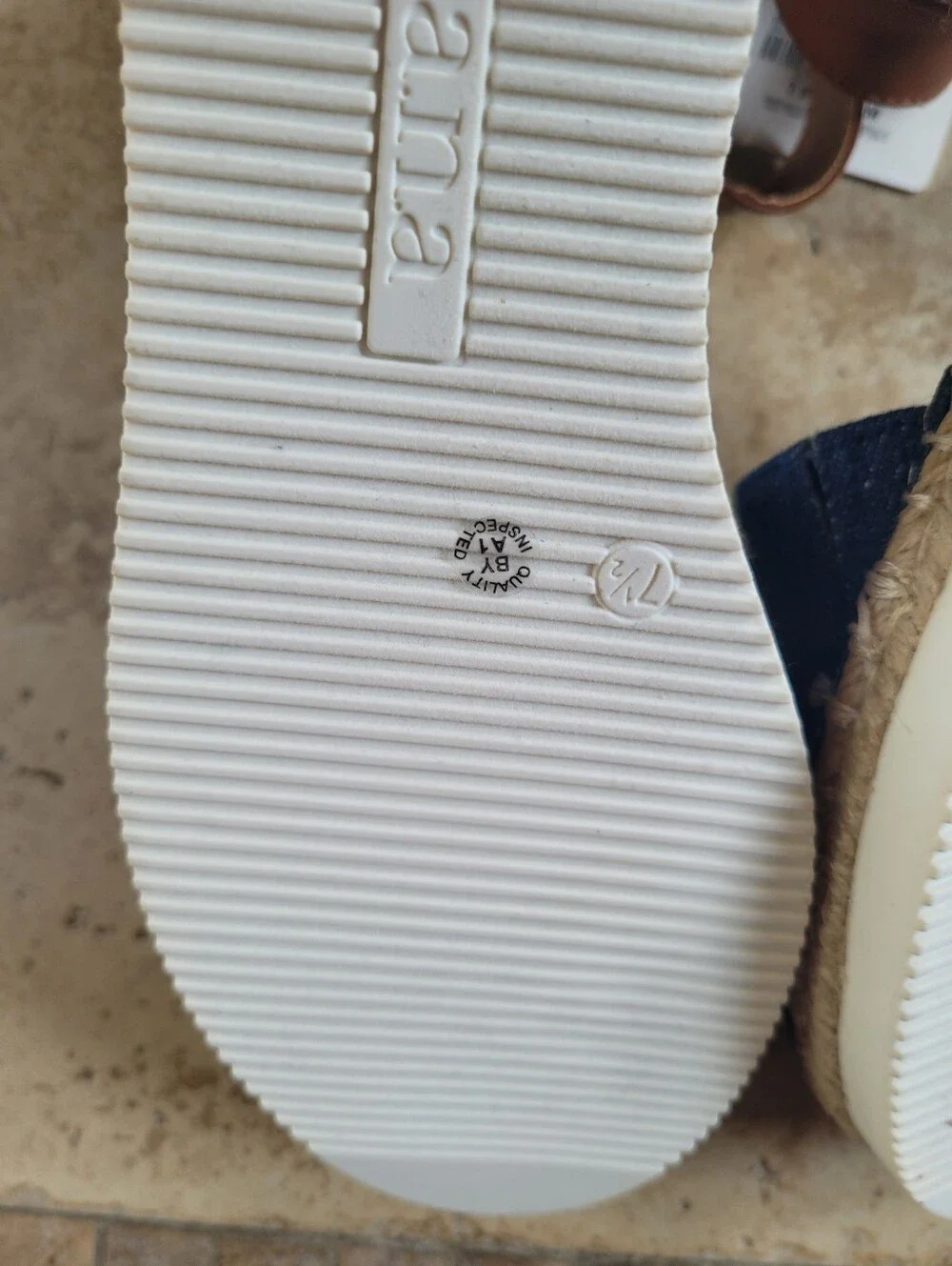 A.N.A Ankle-Strap Espadrille Flat - Blue Denim & Tan